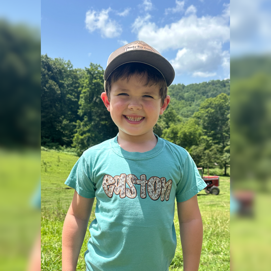 Custom Youth Duck Camouflage Name Graphic Tee