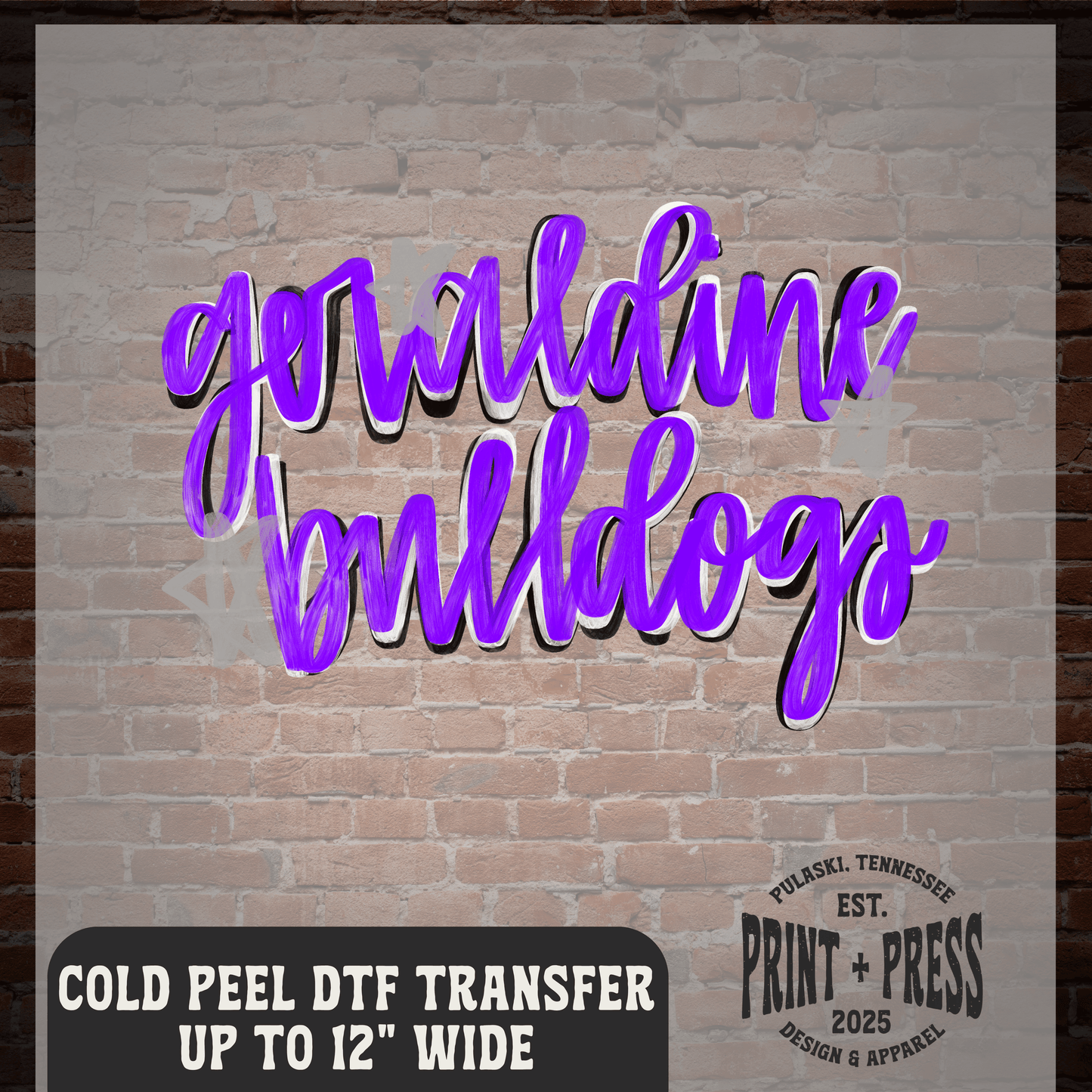 Geraldine Bulldogs DTF Transfer