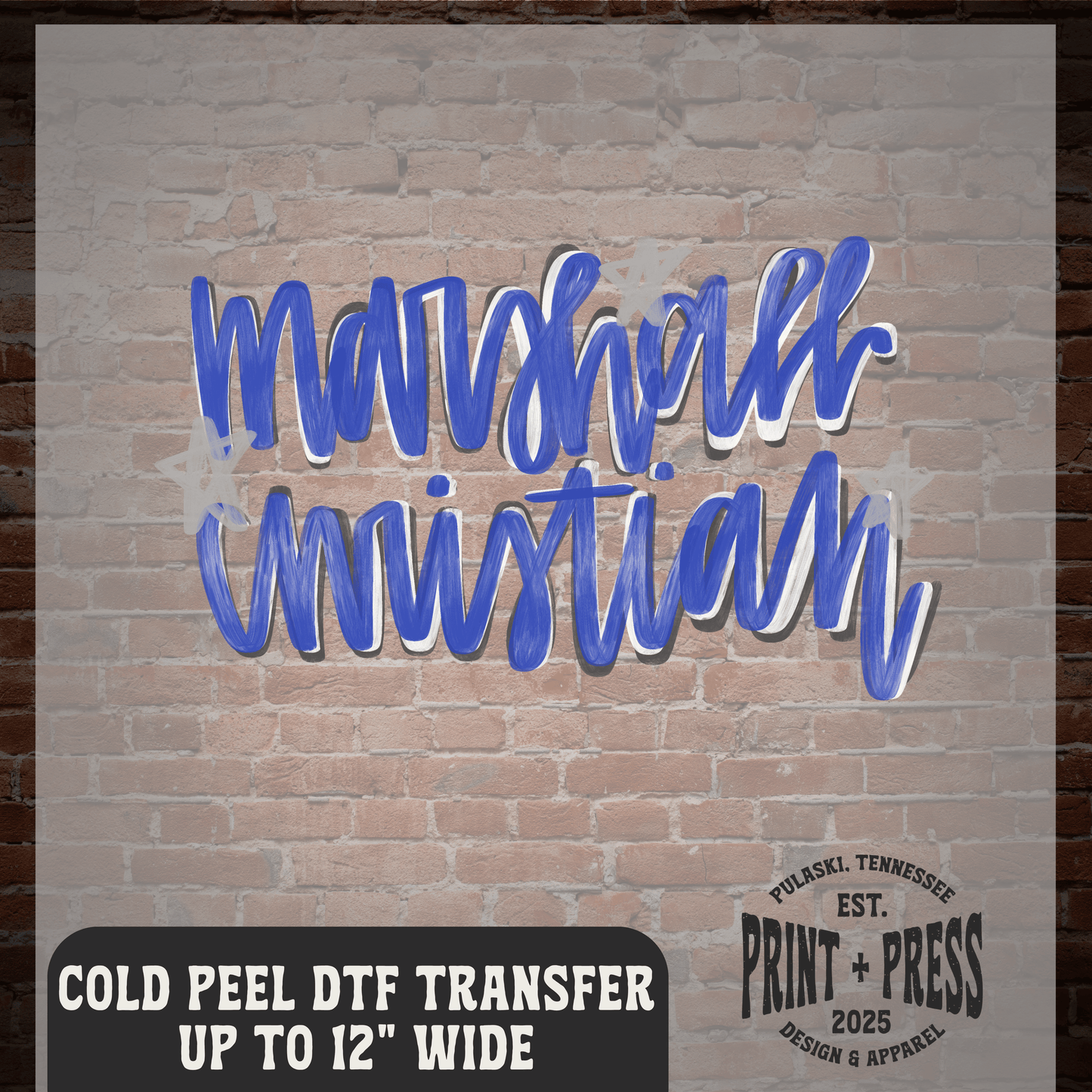 Marshall Christian DTF Transfer