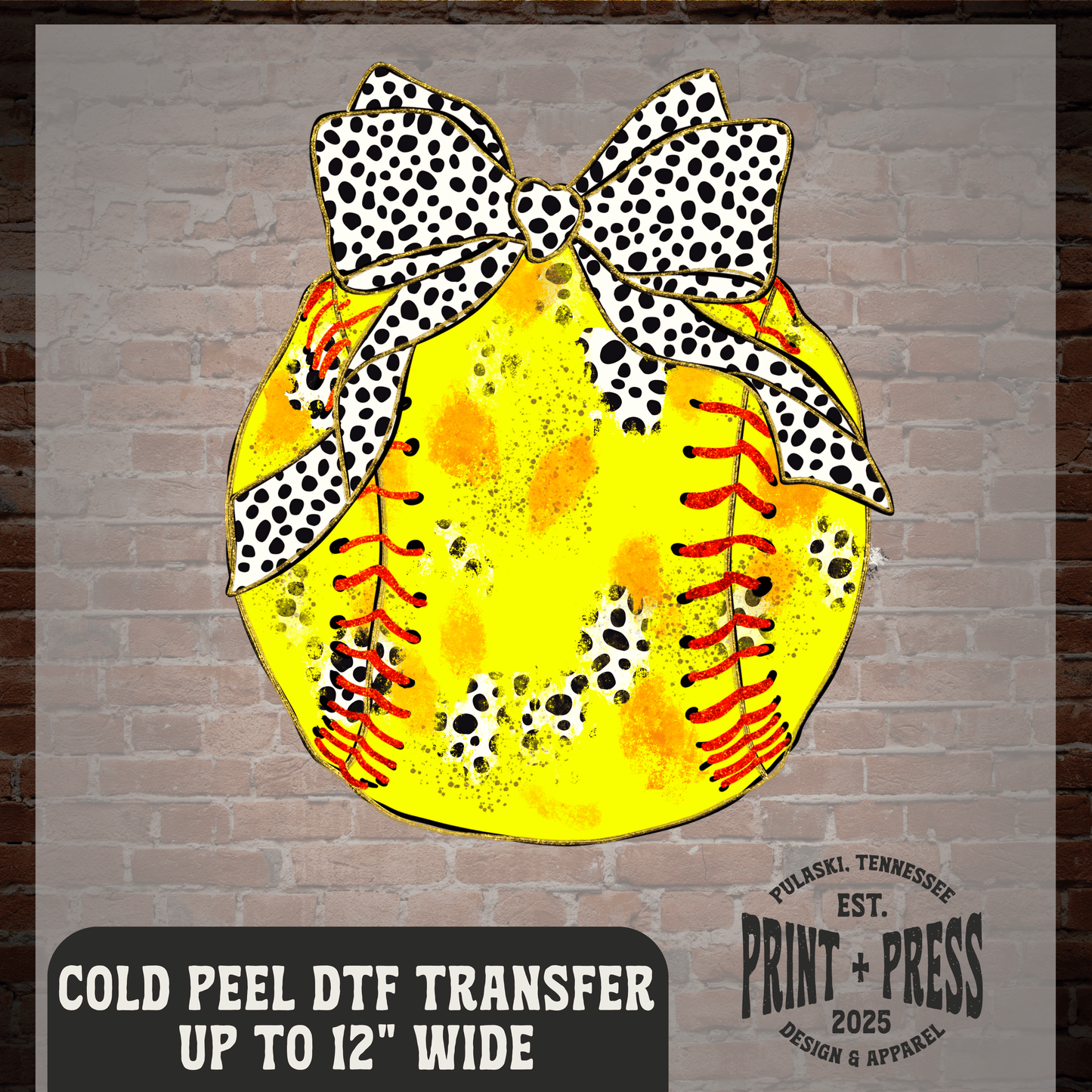 Softball Bow DTF Transfer