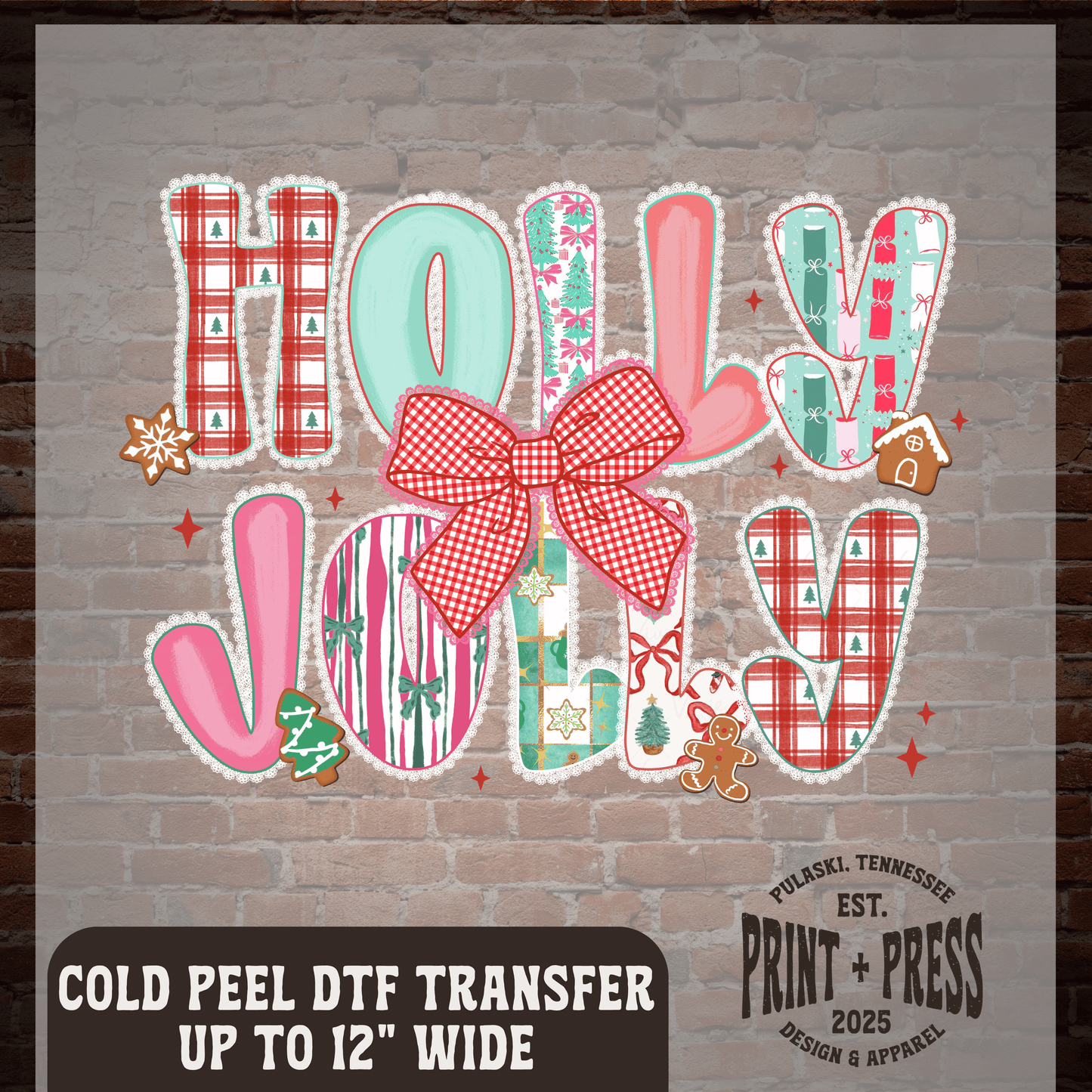 Holly Jolly Lace DTF Transfer