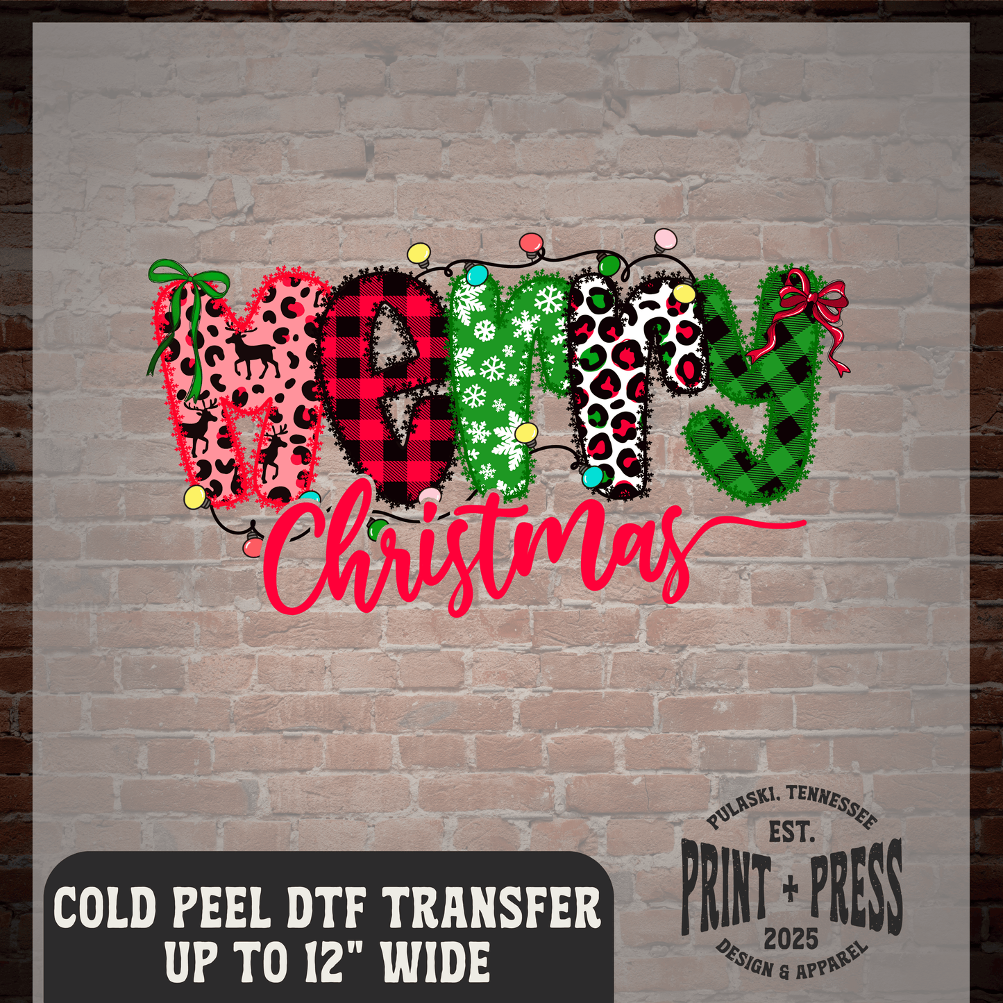 Merry Christmas DTF Transfer