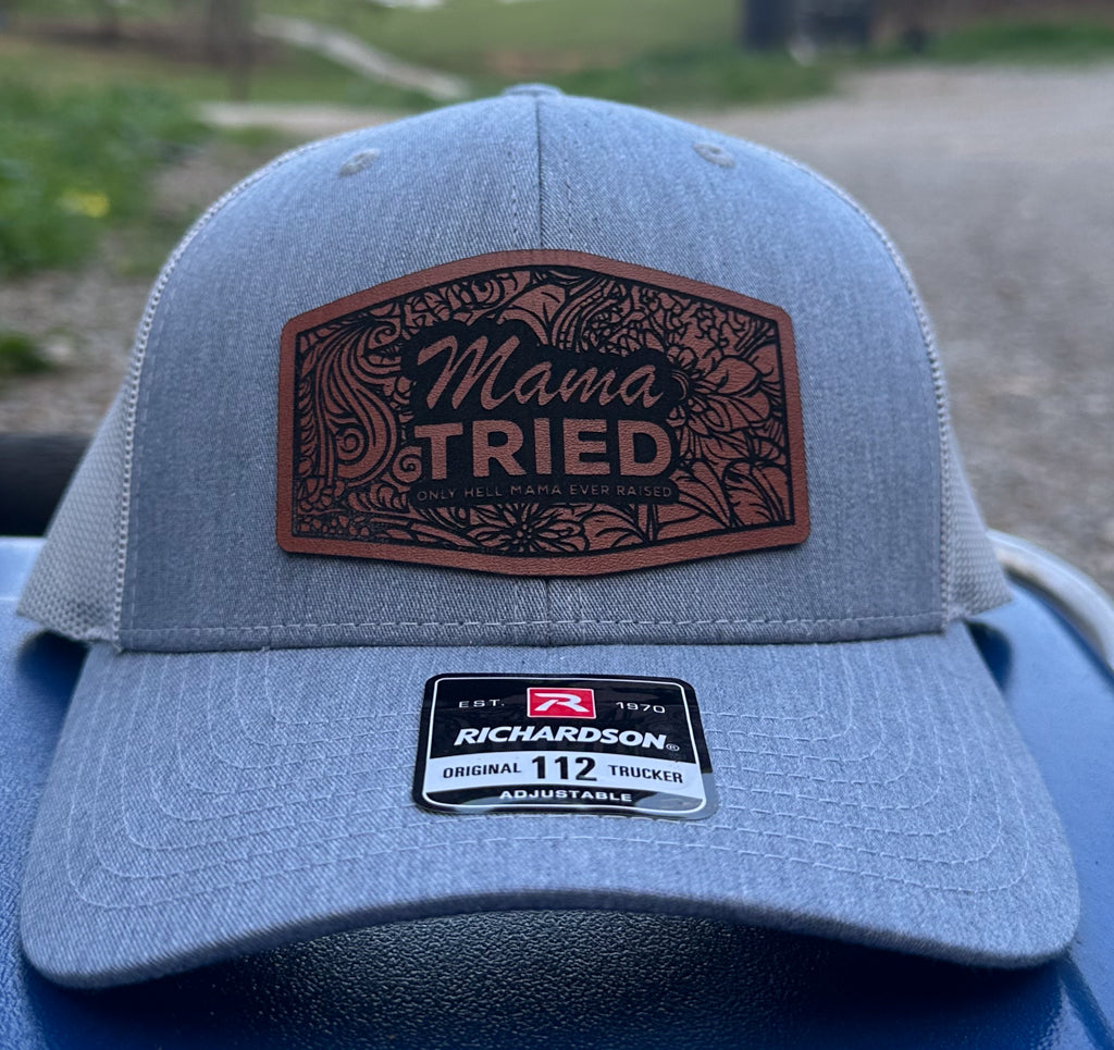 Mama Tried Leather Patch Cap