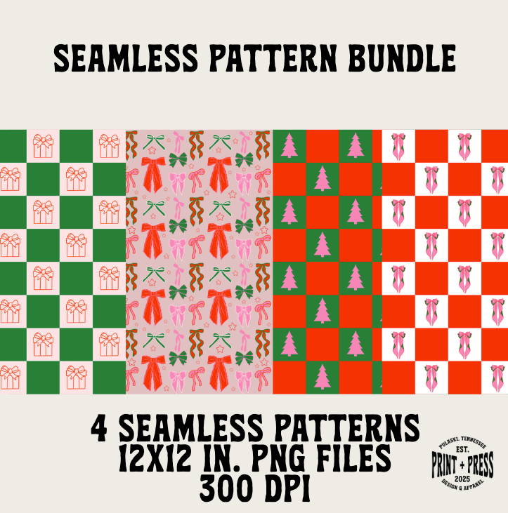 Preppy Christmas Pattern Bundle