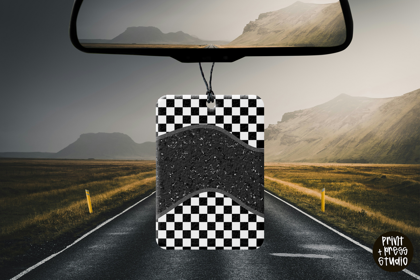 Black & White Check Air Freshener