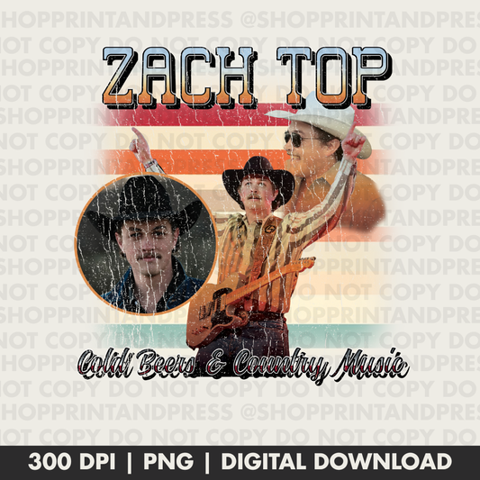 Cold Beers & Country Music Vintage Style PNG Design