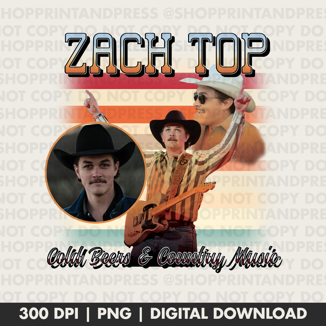 Cold Beers & Country Music Vintage Style PNG Design