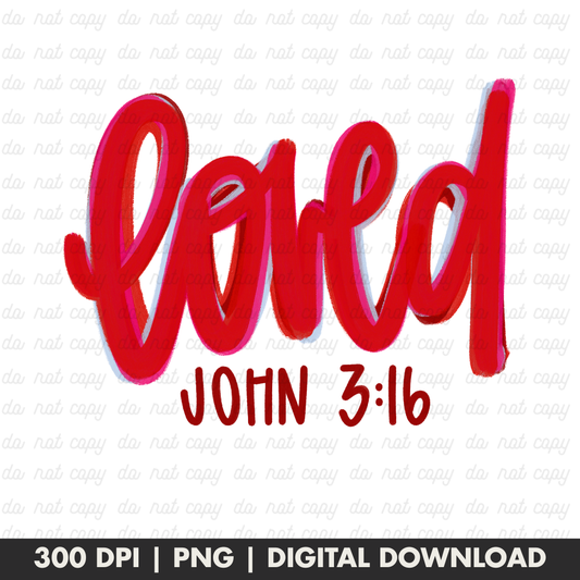 Handwritten John 3:16 PNG Design