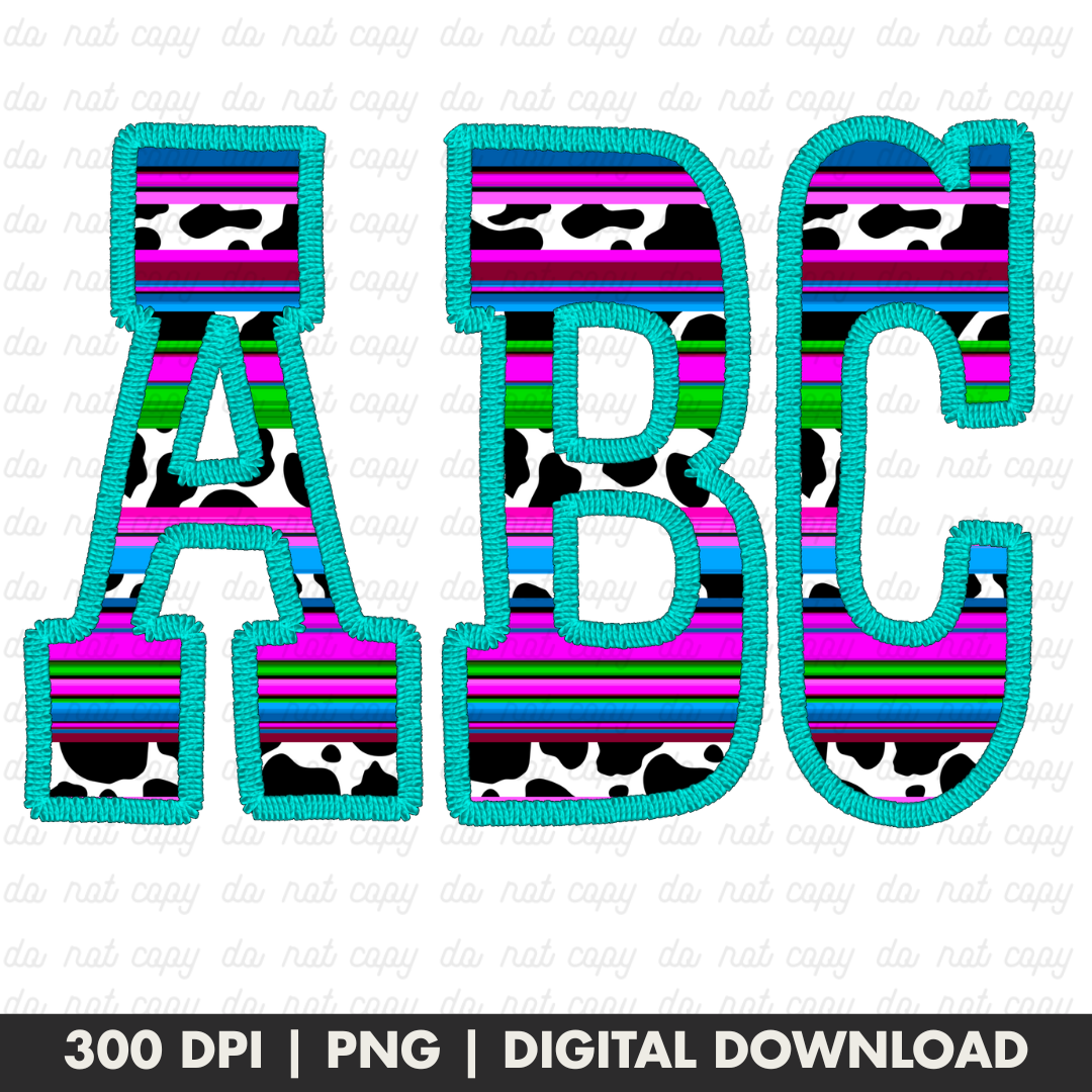 Serape Faux Embroidery Alpha