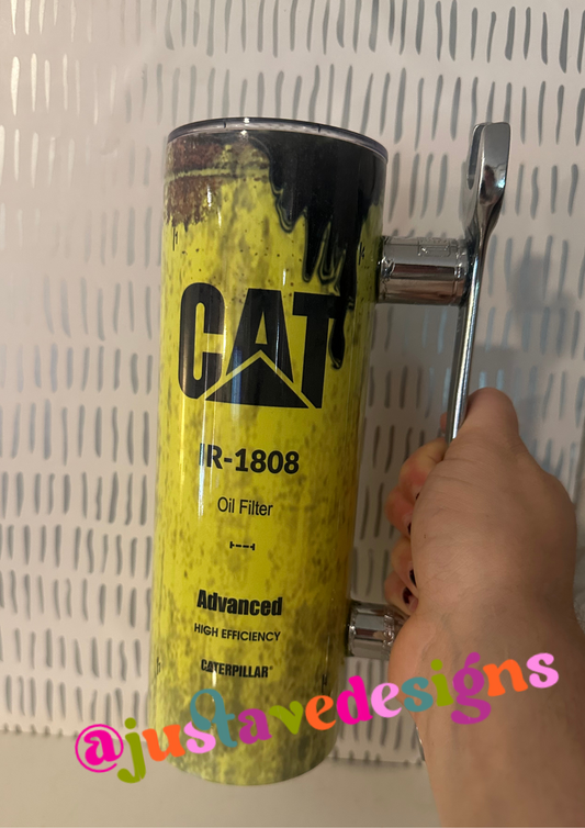 CAT 20oz Skinny Tumbler with Wrench & Socket Handle