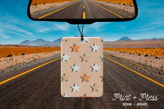 Distressed Star Boho  Felt Car Air Freshener