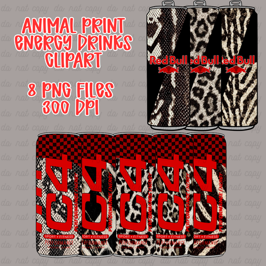 Animal Print Energy Drink Clip Art