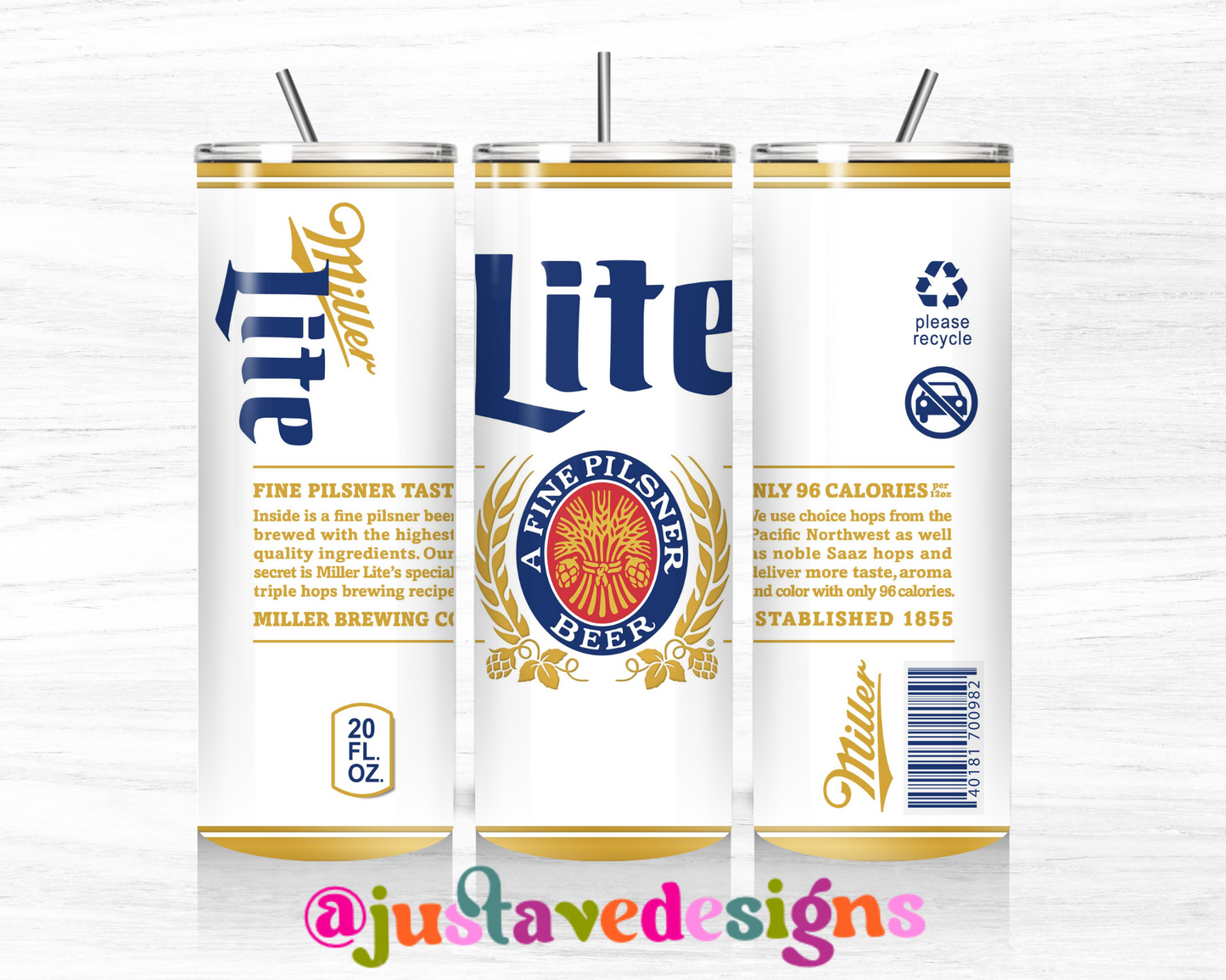 Beer Brands 20oz Skinny Tumbler