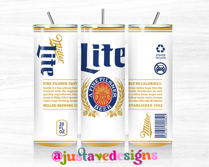 Beer Brands 20oz Skinny Tumbler