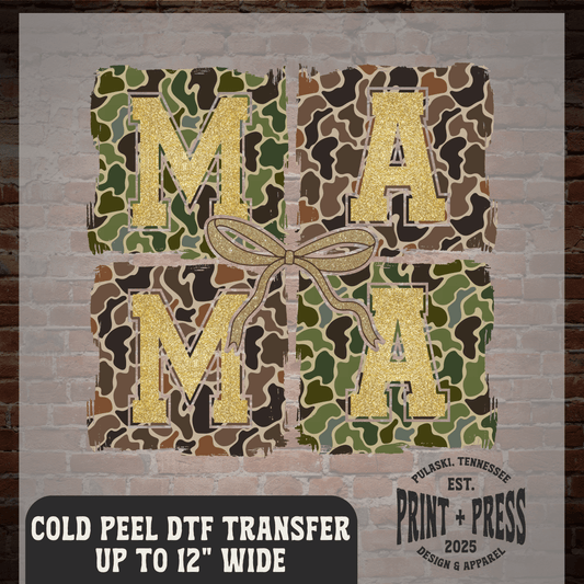 Duck Camo Mama Bow DTF Transfer