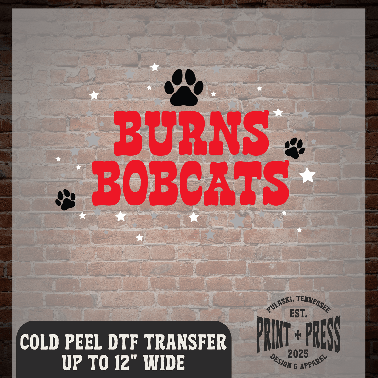 Burns Bobcats DTF Transfer