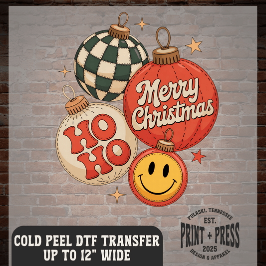 Christmas Ornament Check DTF Transfer