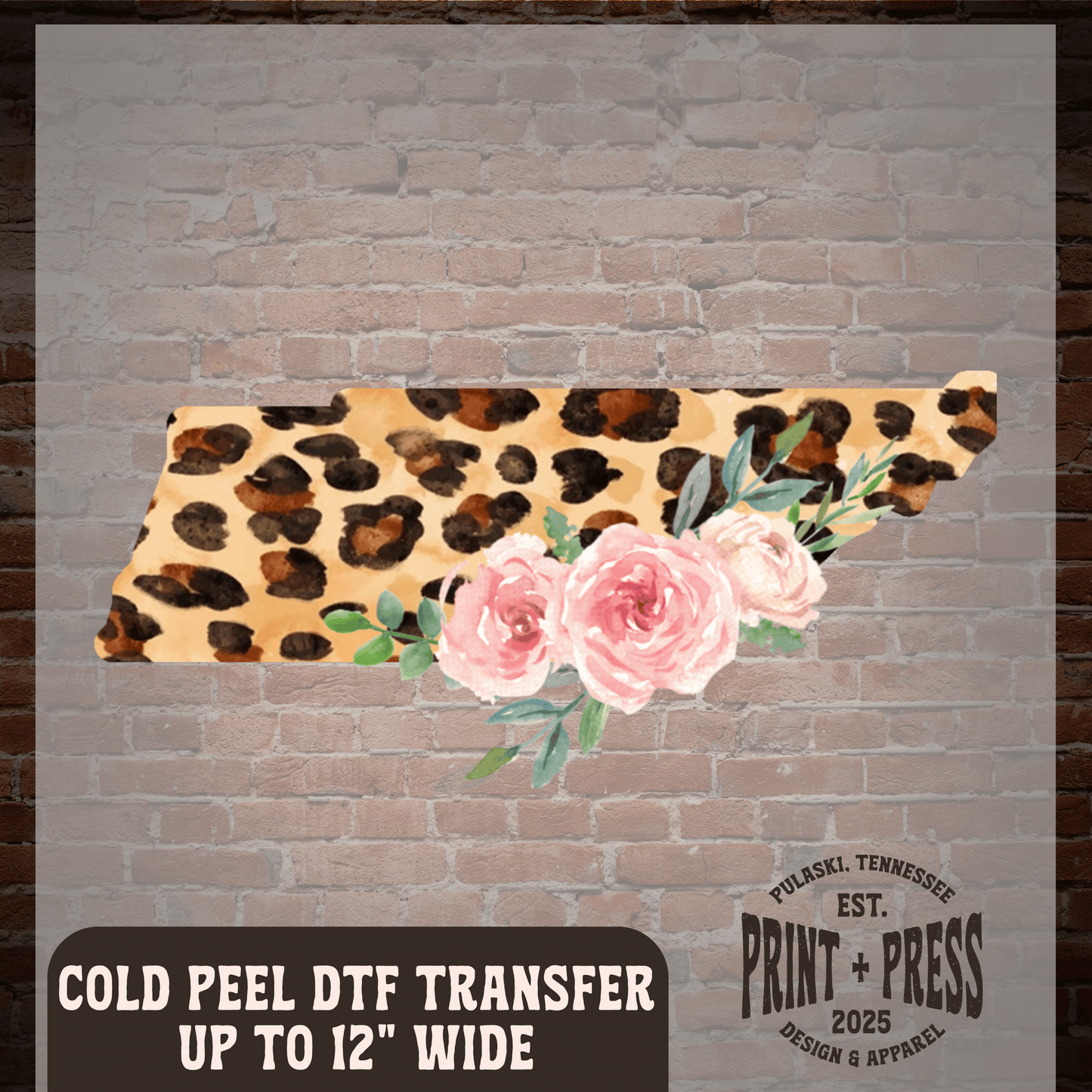 Tennessee Leopard Floral DTF Transfer