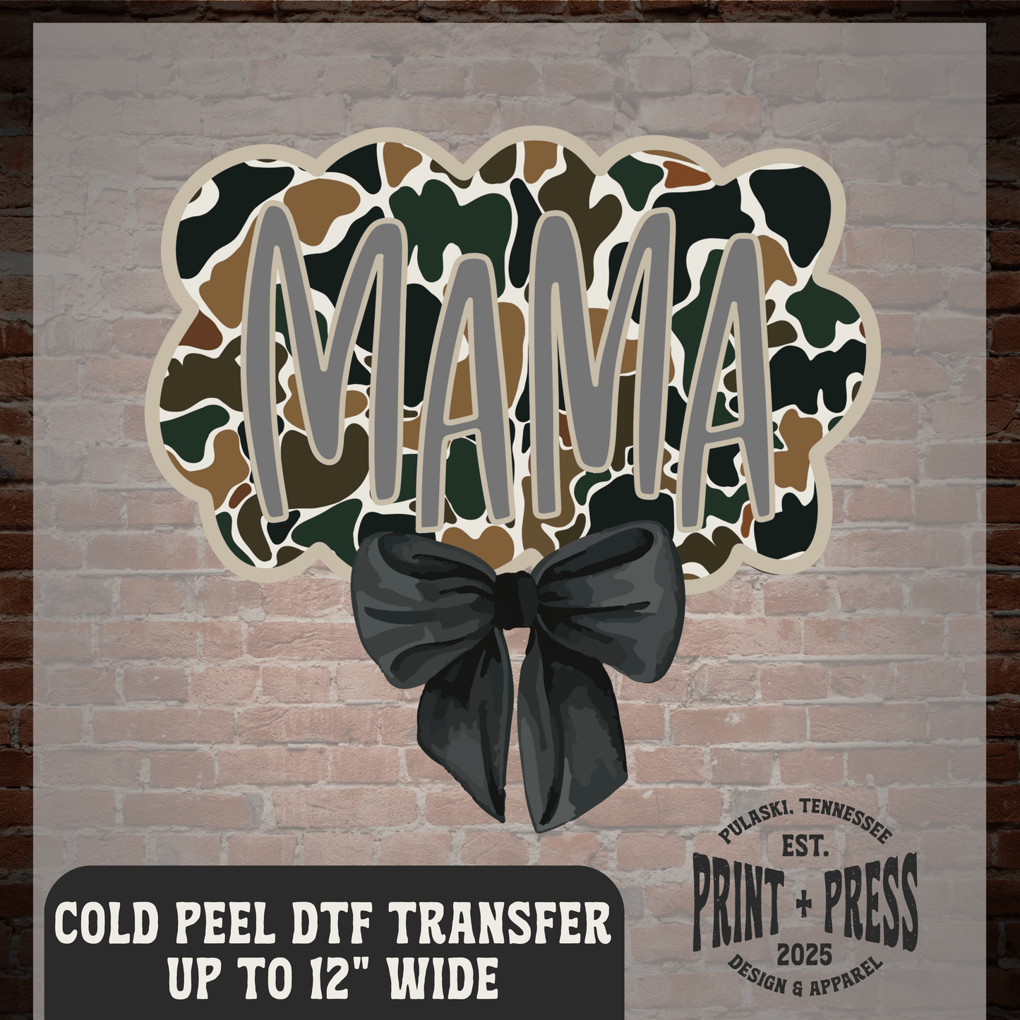 Duck Camo Coquette Mama DTF Transfer