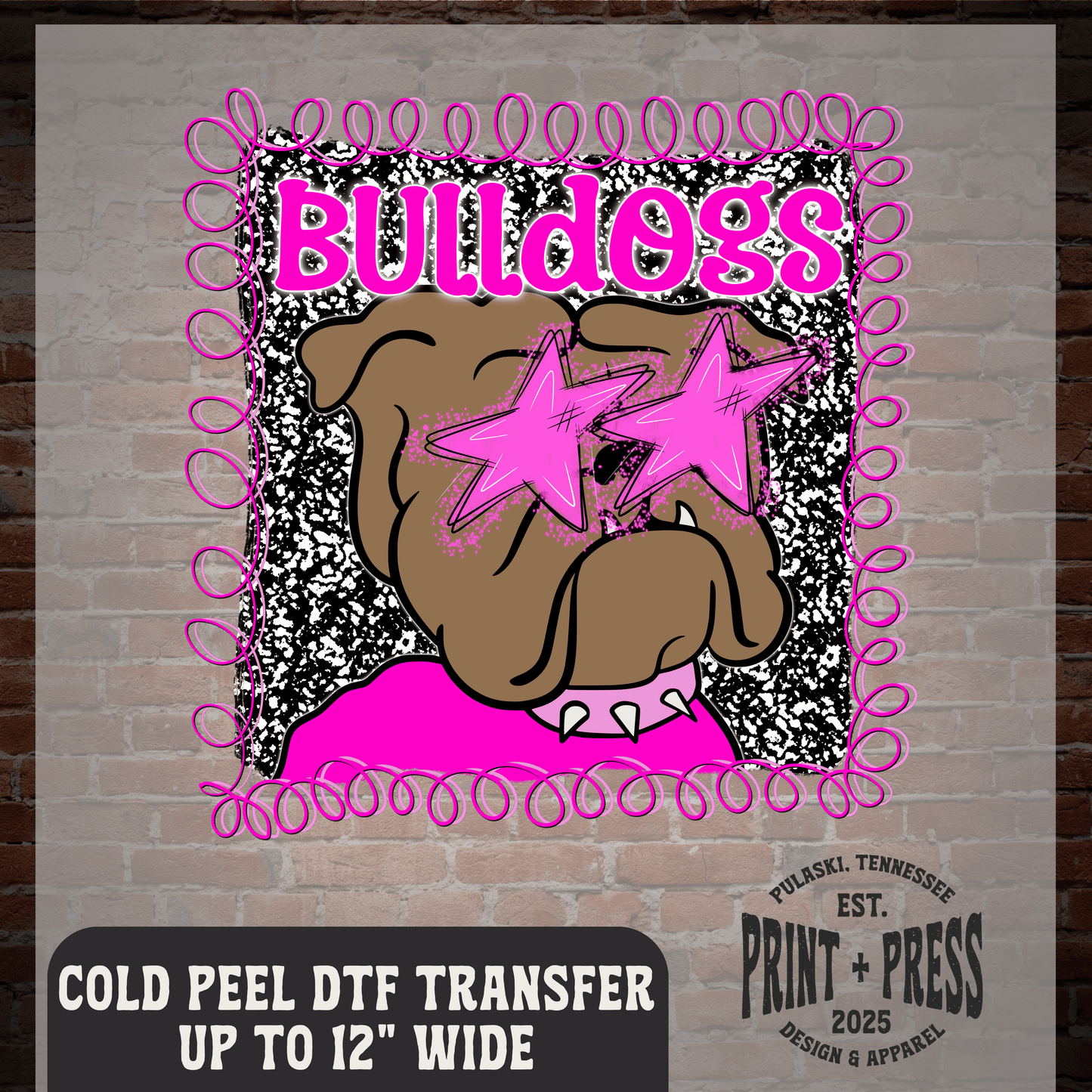Pink Bulldogs DTF Transfer