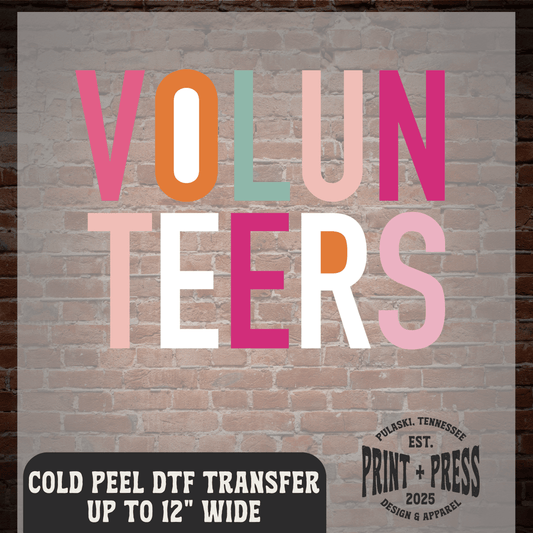 Pink Volunteers DTF Transfer