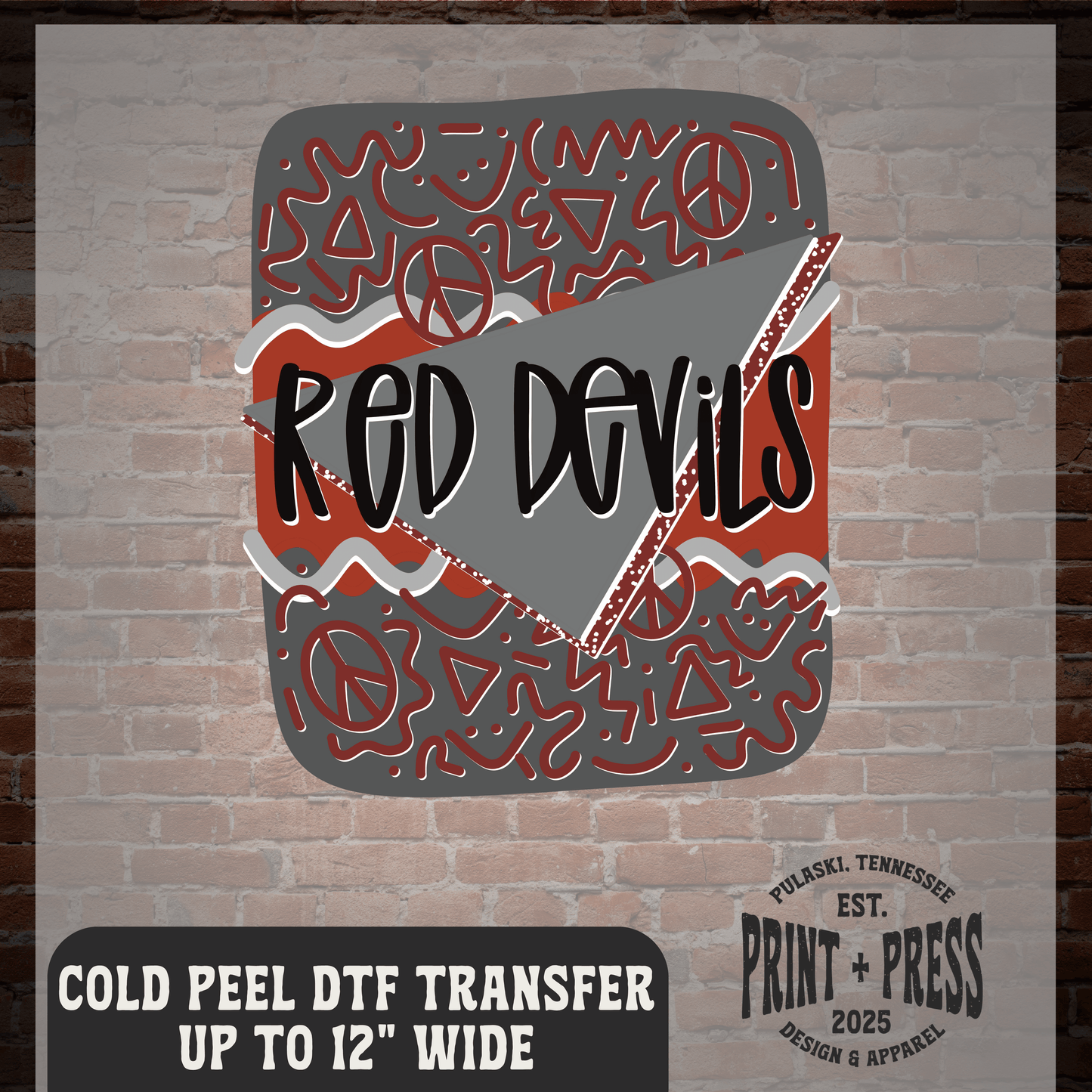 Red Devils Retro DTF Transfer