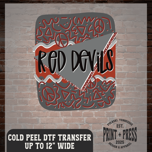 Red Devils Retro DTF Transfer