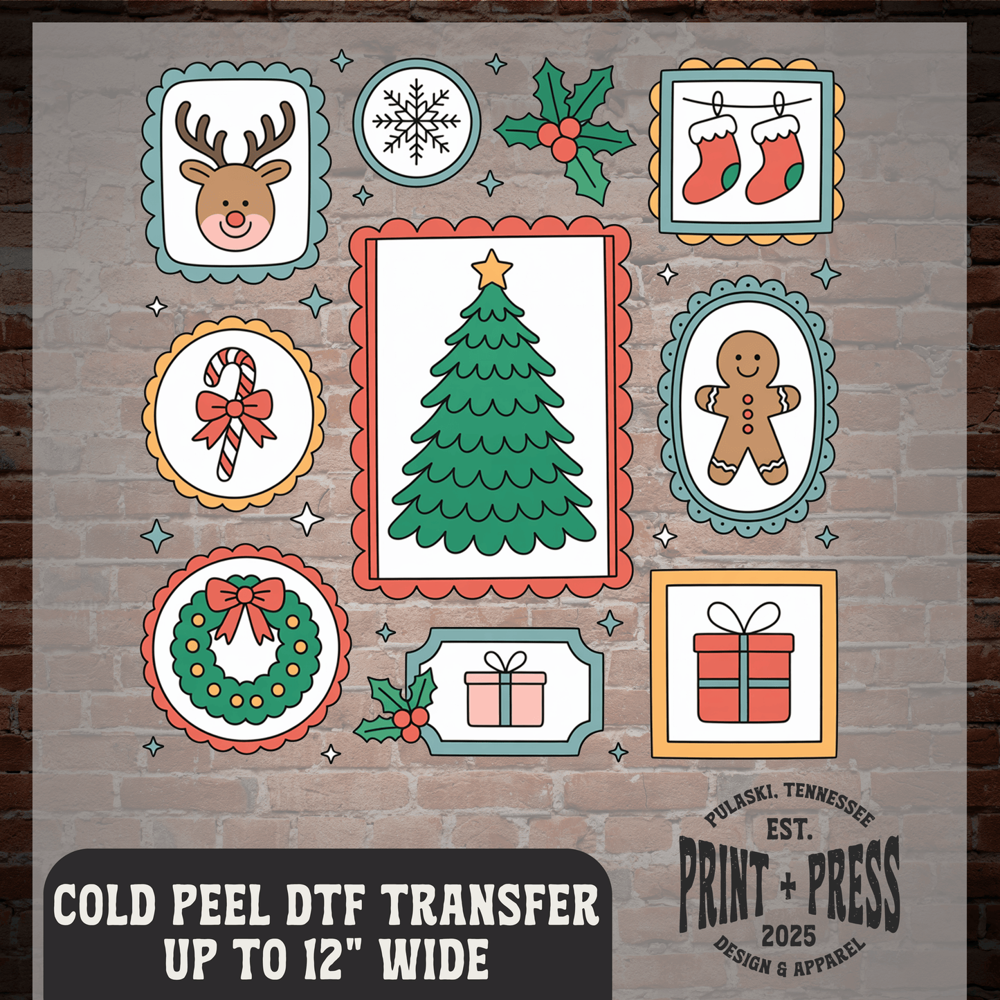 Christmas Stamp DTF Transfer