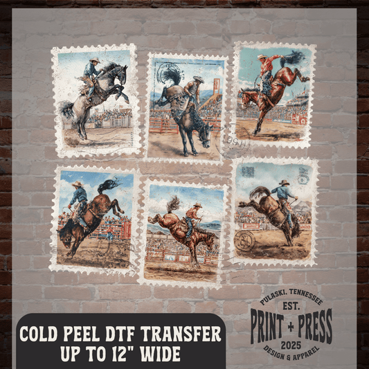 Cowboy Stamps DTF Transfer