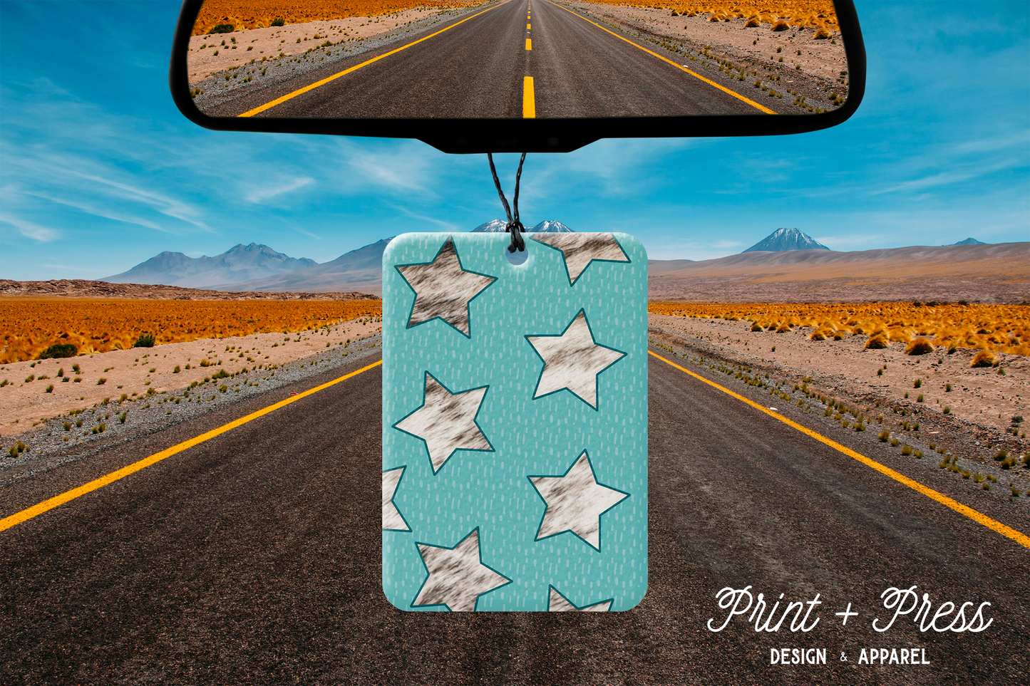 Western Cowhide Star Pattern Car Air Freshener