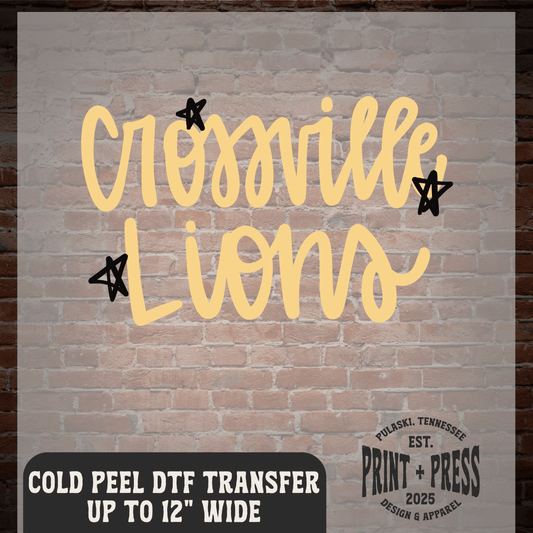 Crossville Lions DTF Transfer