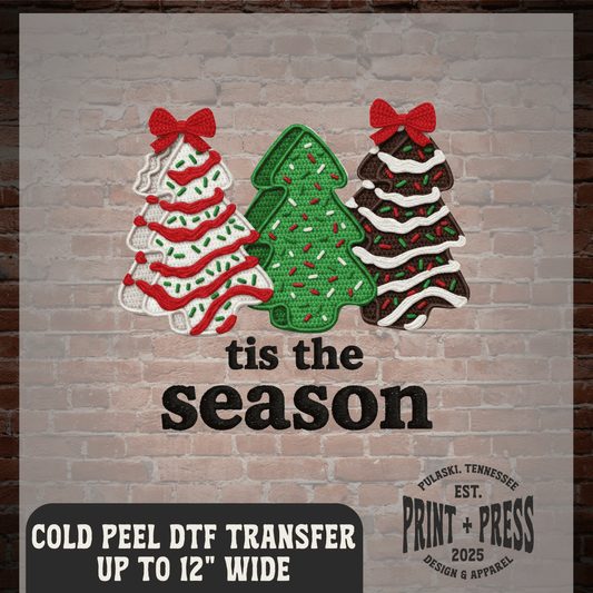 Tis The Season Faux Embroidery DTF Transfer