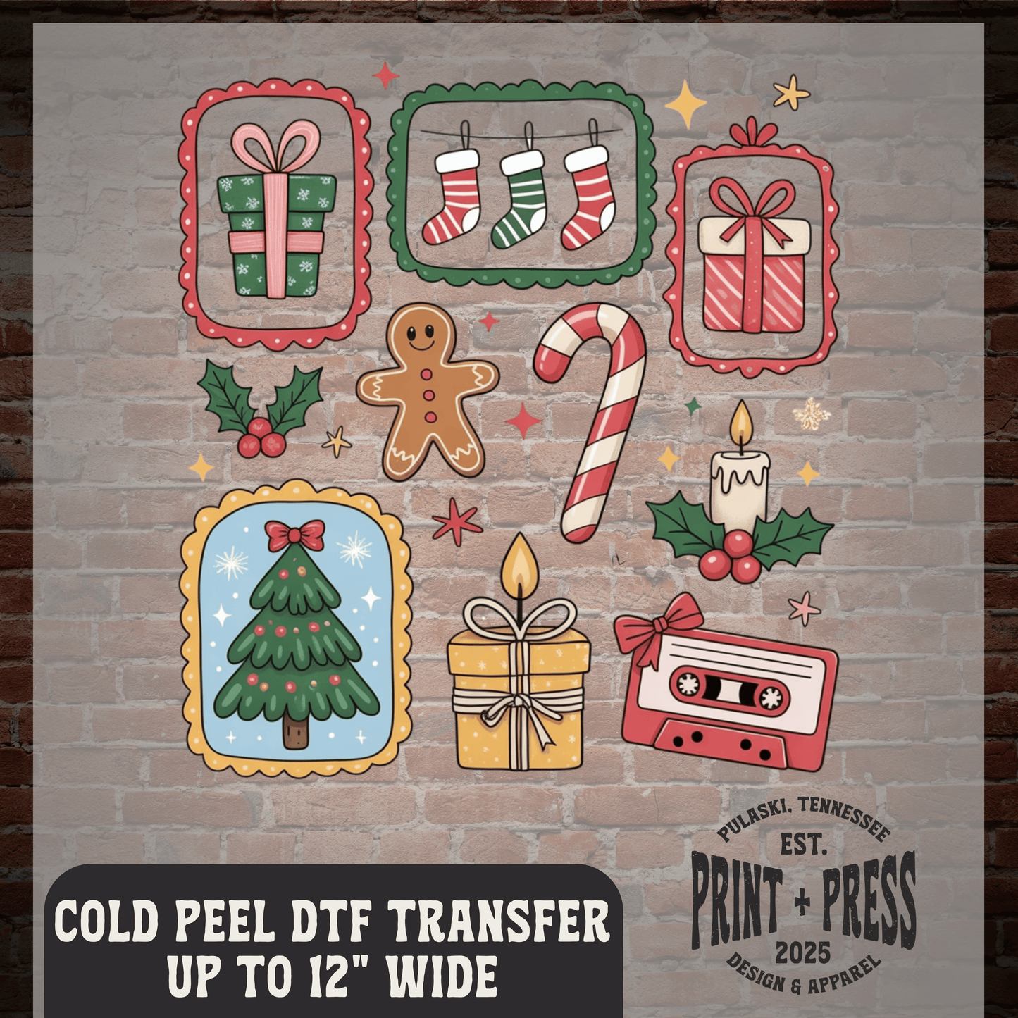 Christmas Stamps DTF Transfer
