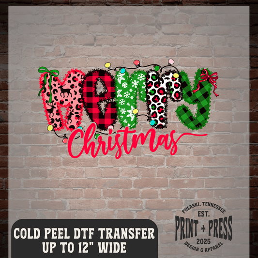 Merry Christmas DTF Transfer