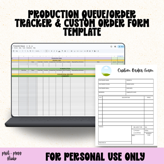 Production Queue & Order Form Templates