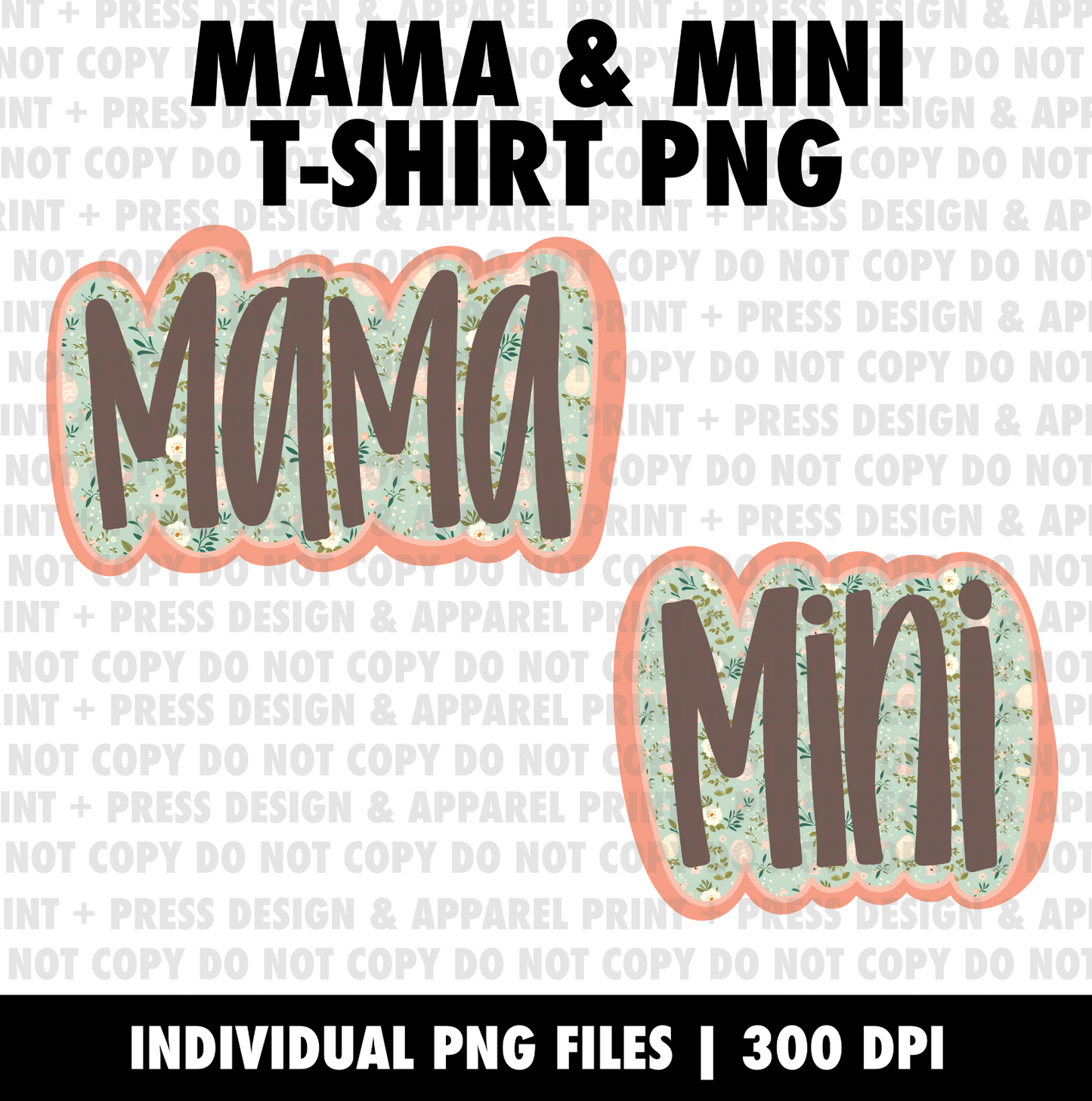 Mama & Mini Hand Lettered PNG