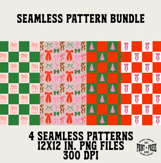Preppy Christmas Pattern Bundle