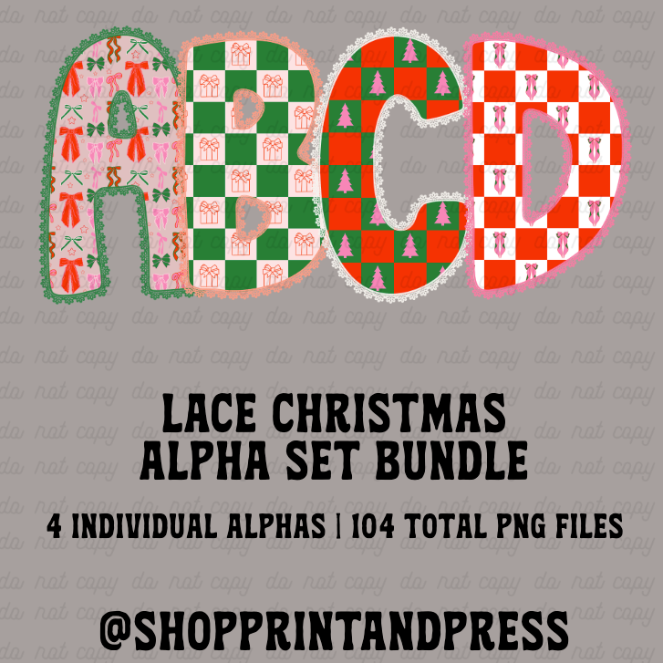 Lace Christmas Alpha Set