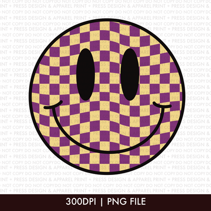 Checkered Smiley Face Clip Art Bundle