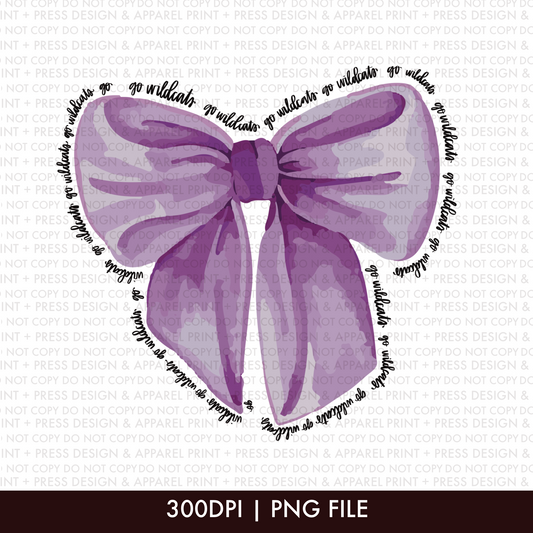 Wildcats Purple Coquette Bow PNG