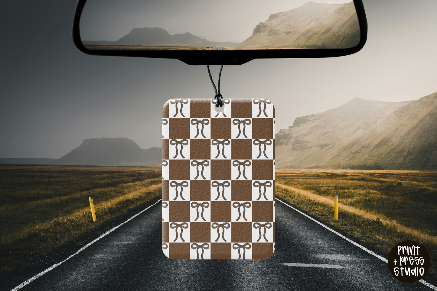 Brown Coquette Check Air Freshener