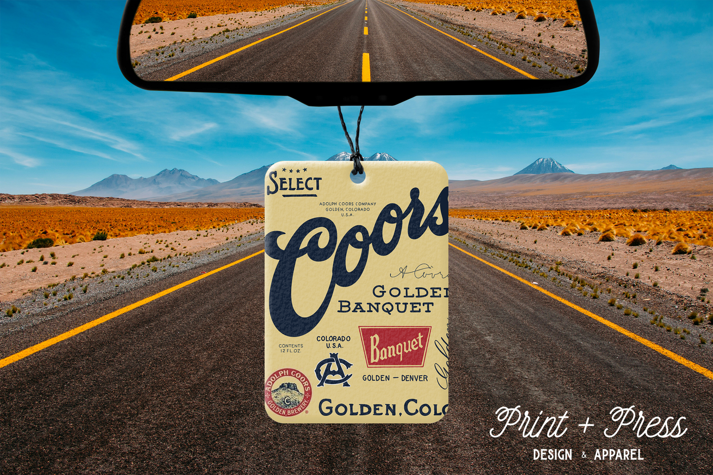 Vintage Beer Can Inspired Cowboy Beer Felt Air Freshener