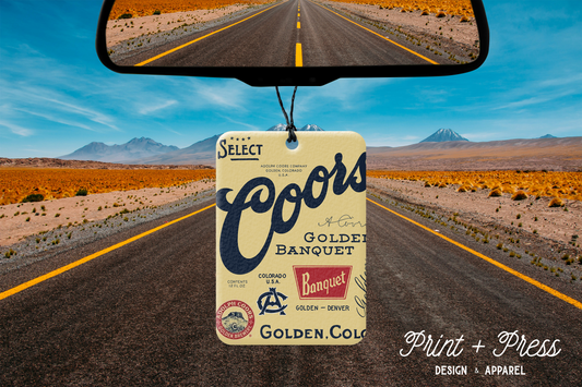 Vintage Beer Can Inspired Cowboy Beer Felt Air Freshener